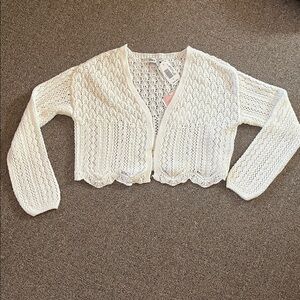 Only White Crochet Knit Cardigan
